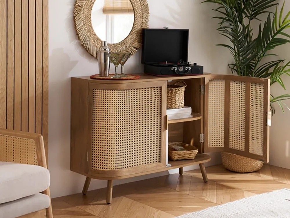Birlea Birlea Noah Rattan and Oak 2 Door Sideboard