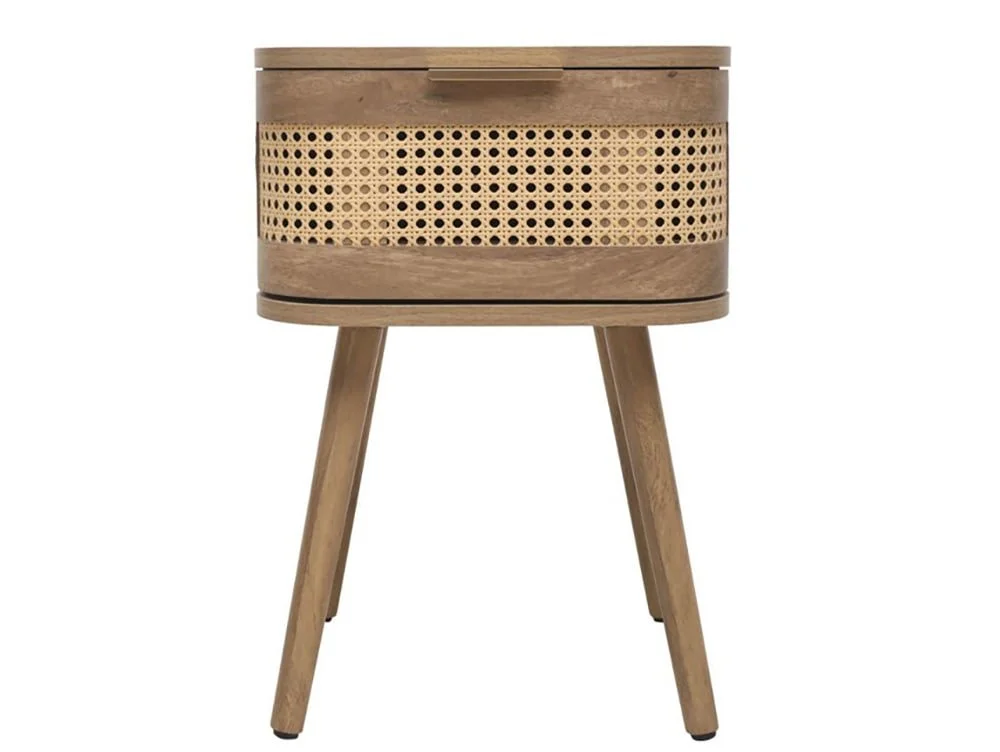 Birlea Birlea Noah Rattan and Oak 1 Drawer Bedside Table