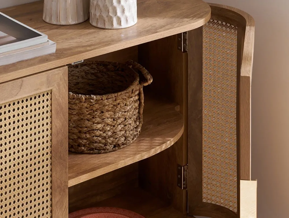 Birlea Birlea Noah Rattan and Oak 3 Door Sideboard