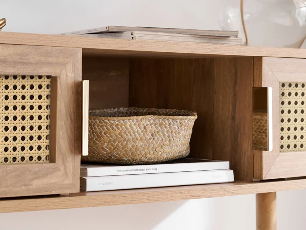 Birlea Birlea Noah Rattan and Oak 2 Door Console Table