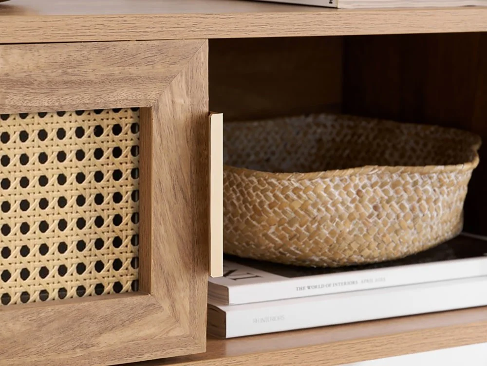Birlea Birlea Noah Rattan and Oak 2 Door Console Table