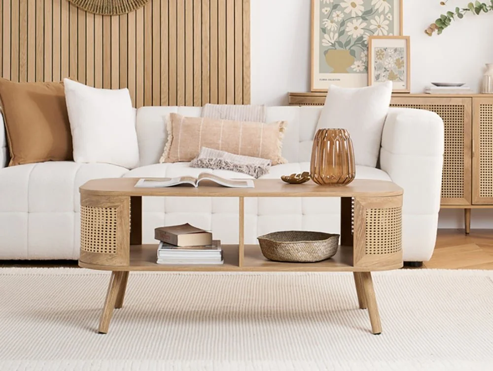 Birlea Birlea Noah Rattan and Oak Coffee Table
