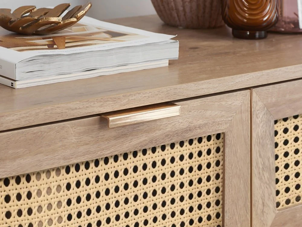 Birlea Birlea Noah Rattan and Oak 5 Drawer Chest of Drawers