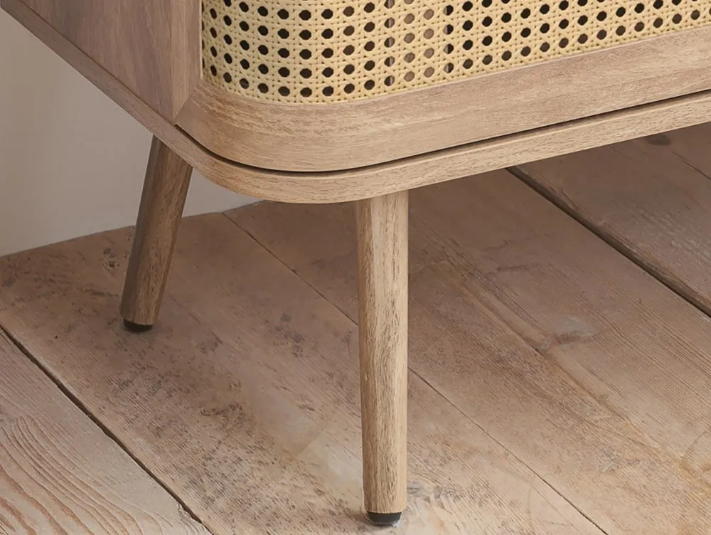 Birlea Birlea Noah Rattan and Oak 5 Drawer Chest of Drawers