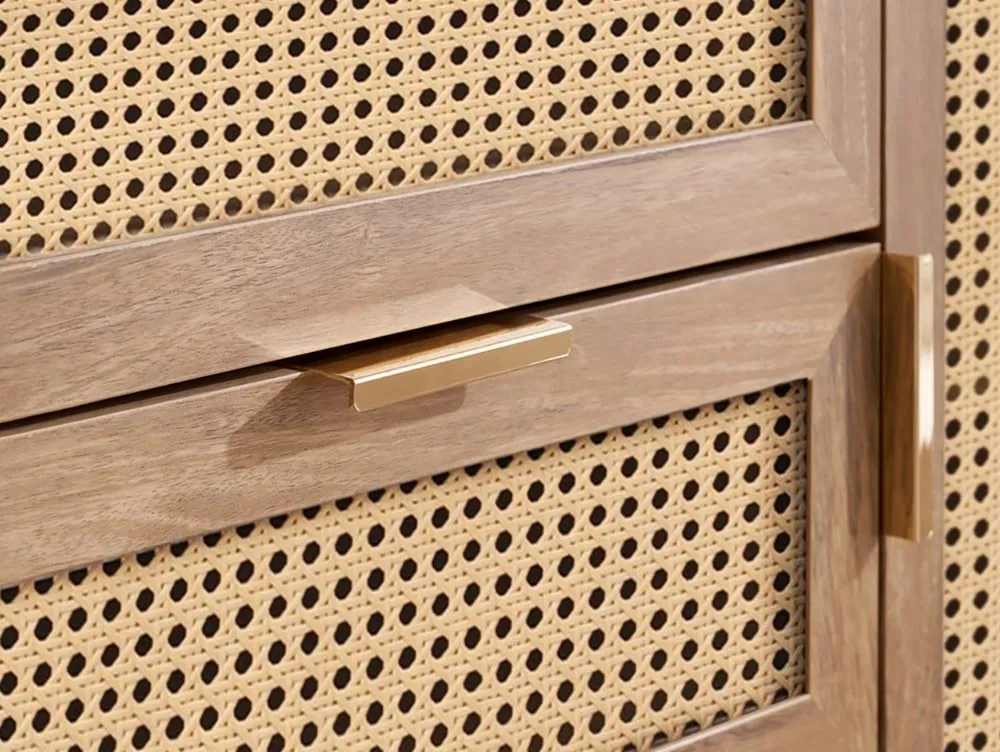 Birlea Birlea Noah Rattan and Oak 2 Door 3 Drawer Sideboard