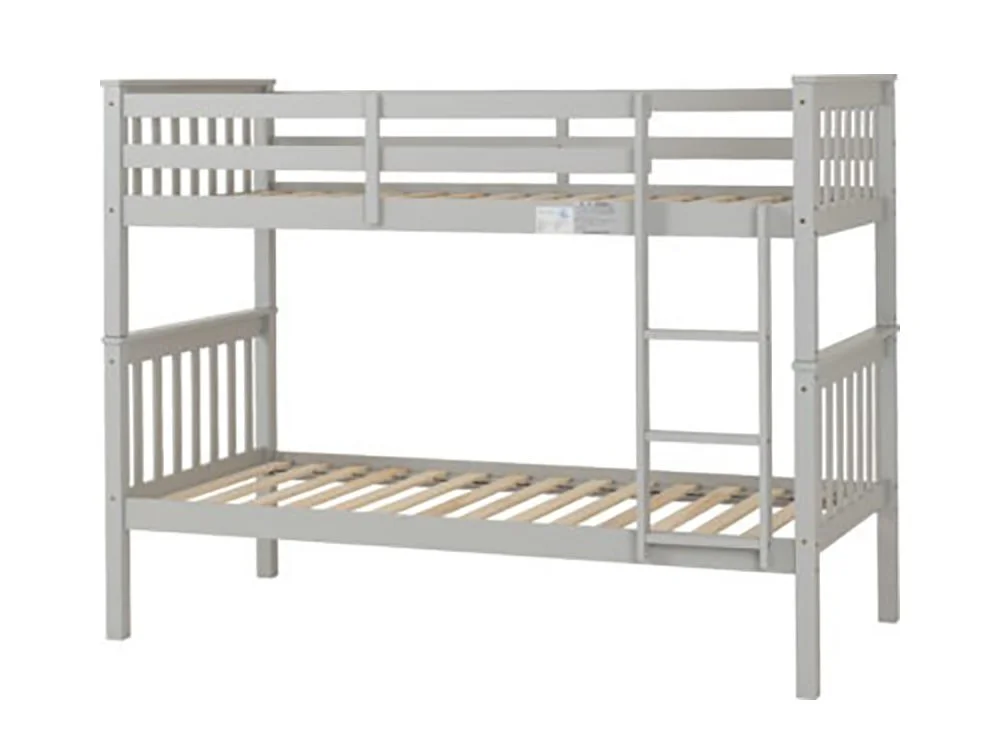 Seconique Seconique Erin 3ft Light Grey Wooden Bunk Bed Frame