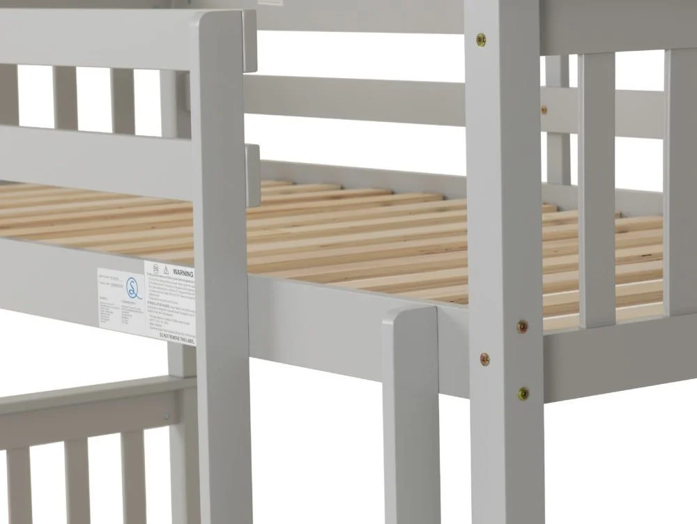 Seconique Seconique Erin 3ft Light Grey Wooden Bunk Bed Frame