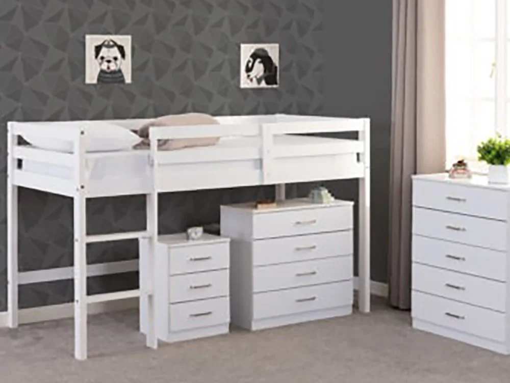 Seconique Seconique Panama White Wooden Mid Sleeper Bed Frame