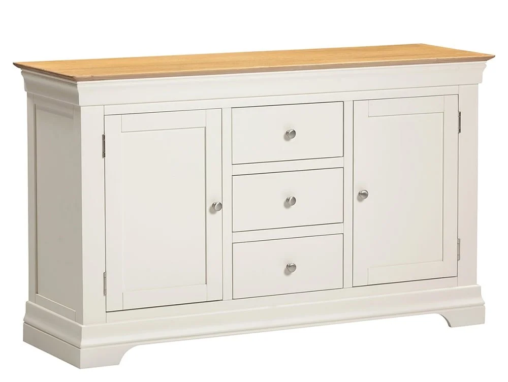 Seconique Seconique Bordeaux Ivory and Oak 2 Door 3 Drawer Sideboard (Assembled)