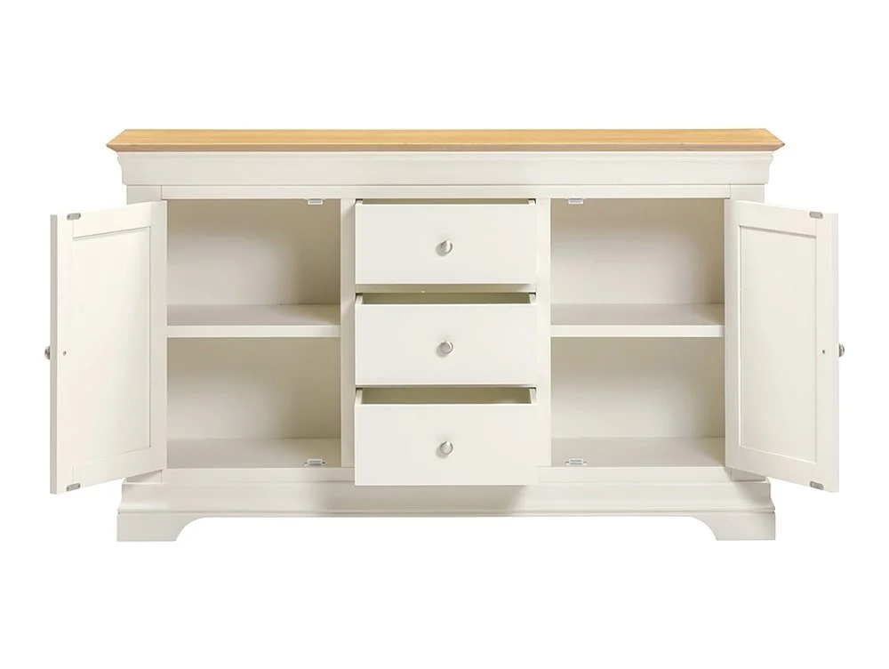 Seconique Seconique Bordeaux Ivory and Oak 2 Door 3 Drawer Sideboard (Assembled)