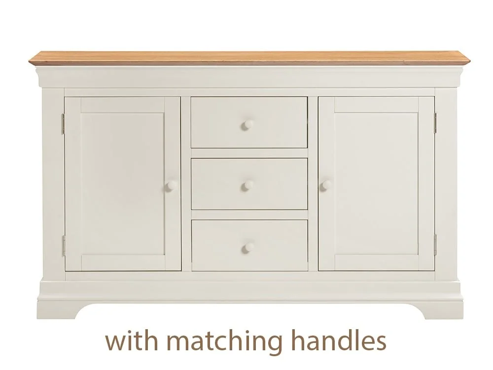 Seconique Seconique Bordeaux Ivory and Oak 2 Door 3 Drawer Sideboard (Assembled)