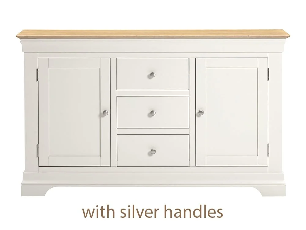 Seconique Seconique Bordeaux Ivory and Oak 2 Door 3 Drawer Sideboard (Assembled)