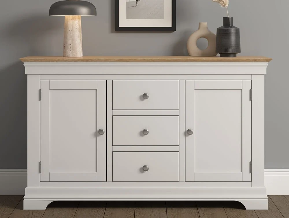 Seconique Seconique Bordeaux Ivory and Oak 2 Door 3 Drawer Sideboard (Assembled)