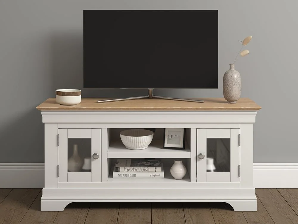 Seconique Seconique Bordeaux Ivory and Oak 2 Door Small TV Cabinet (Assembled)