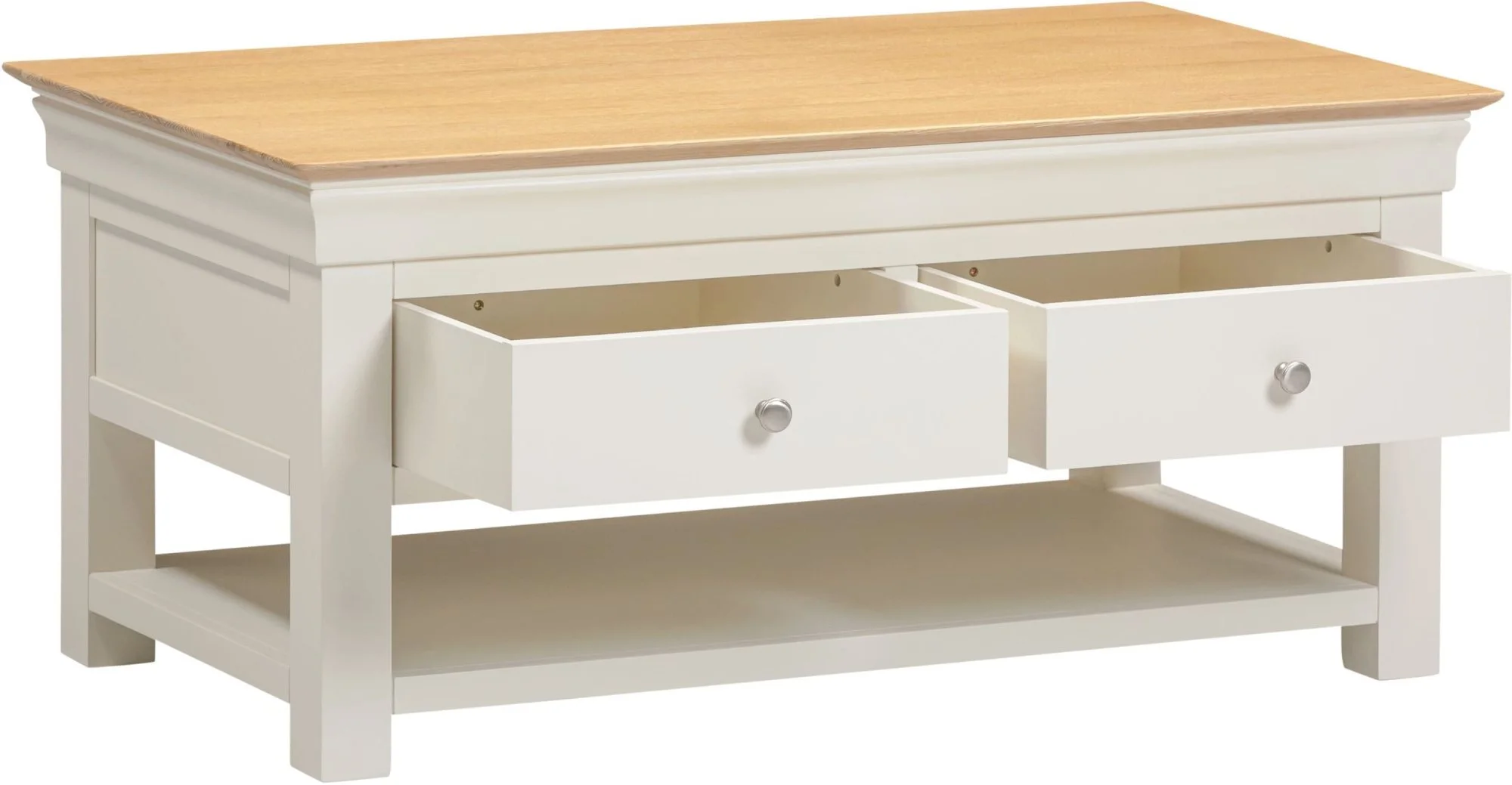 Seconique Seconique Bordeaux Ivory and Oak 2 Drawer Coffee Table (Assembled)
