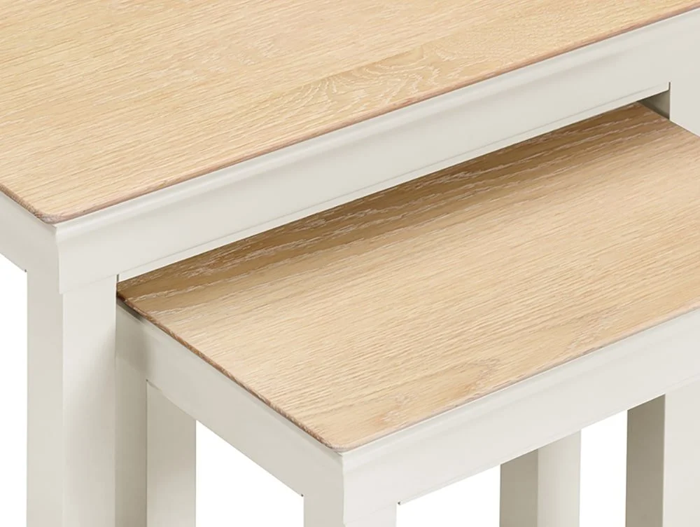 Seconique Seconique Bordeaux Ivory and Oak Nests of 2 Tables (Assembled)