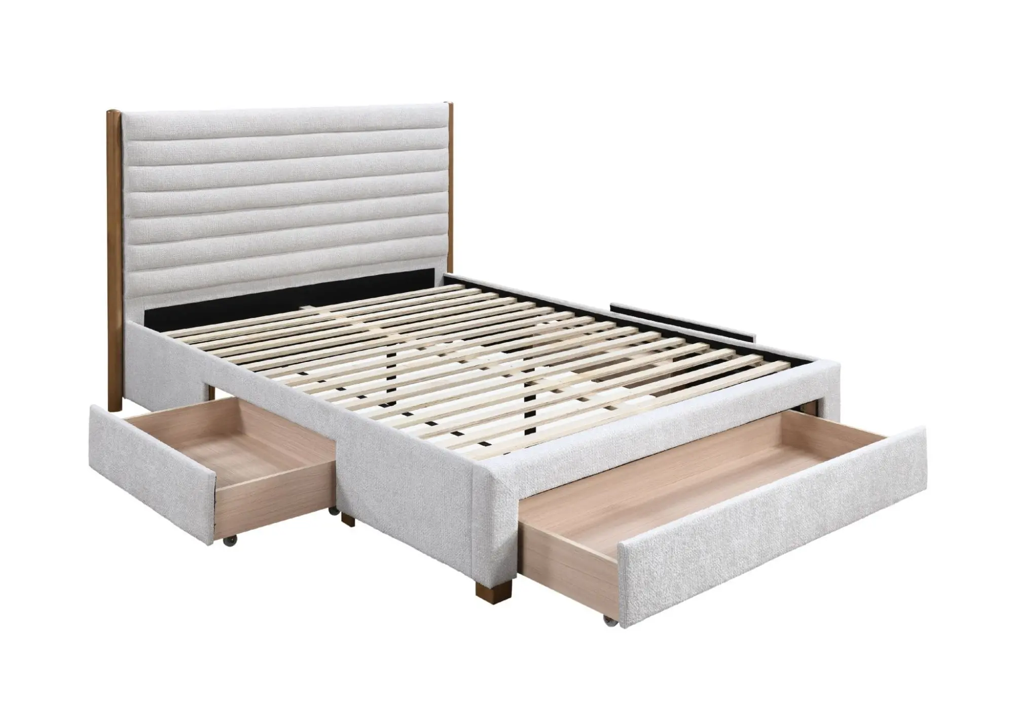 Birlea Furniture & Beds Birlea Arabella 5ft King Size Grey Fabric 3 Drawer Bed Frame