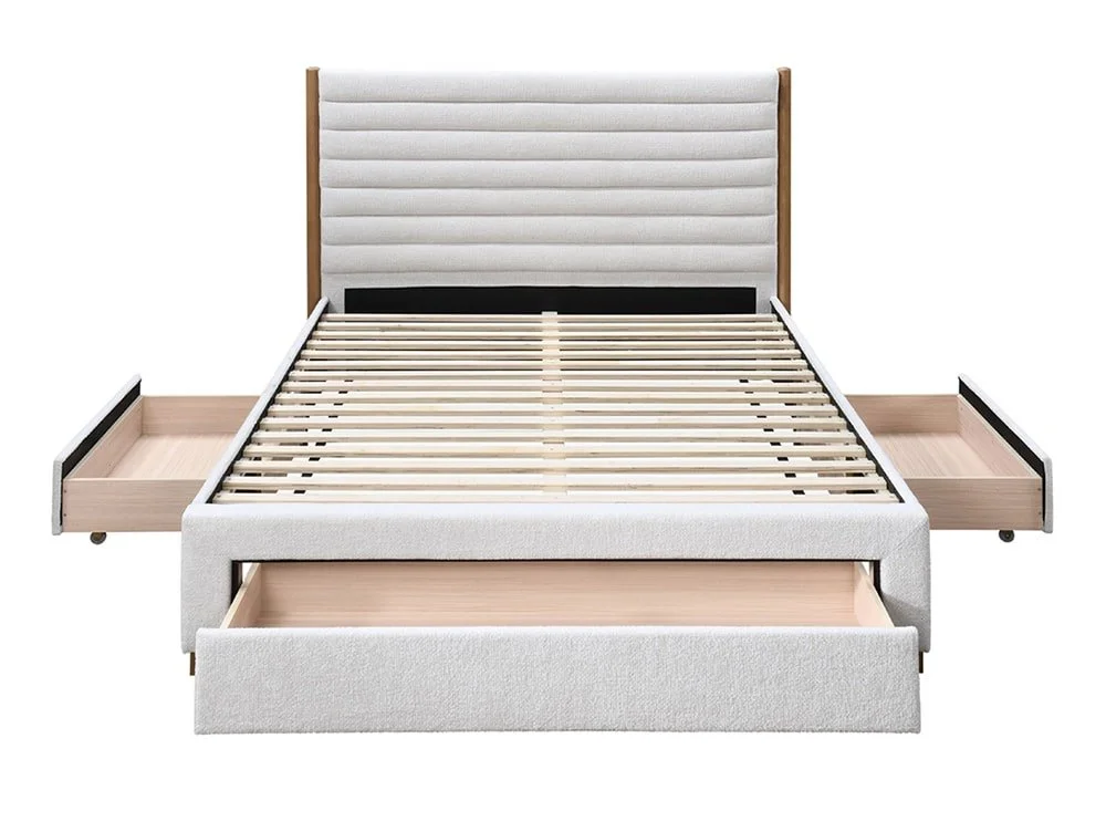Birlea Furniture & Beds Birlea Arabella 4ft6 Double Grey Fabric 3 Drawer Bed Frame