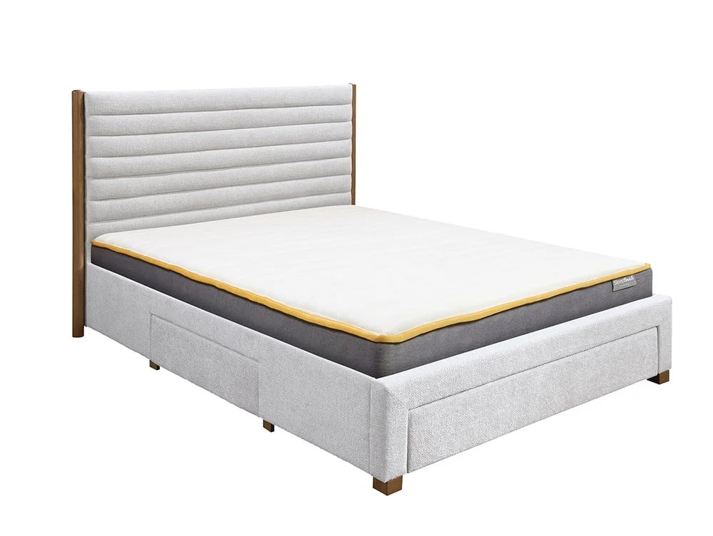 Birlea Furniture & Beds Birlea Arabella 4ft6 Double Grey Fabric 3 Drawer Bed Frame