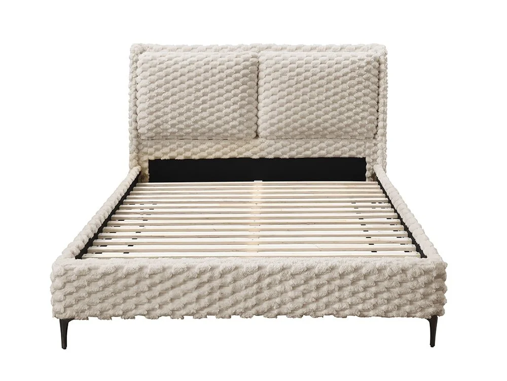 Birlea Furniture & Beds Birlea Tilly 5ft King White Fabric Bed Frame