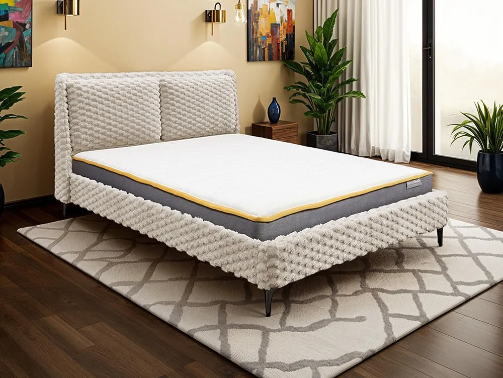 Birlea Furniture & Beds Birlea Tilly 5ft King White Fabric Bed Frame