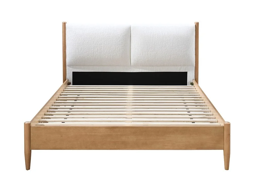 Birlea Furniture & Beds Birlea Marley 4ft6 Double White Fabric Bed Frame