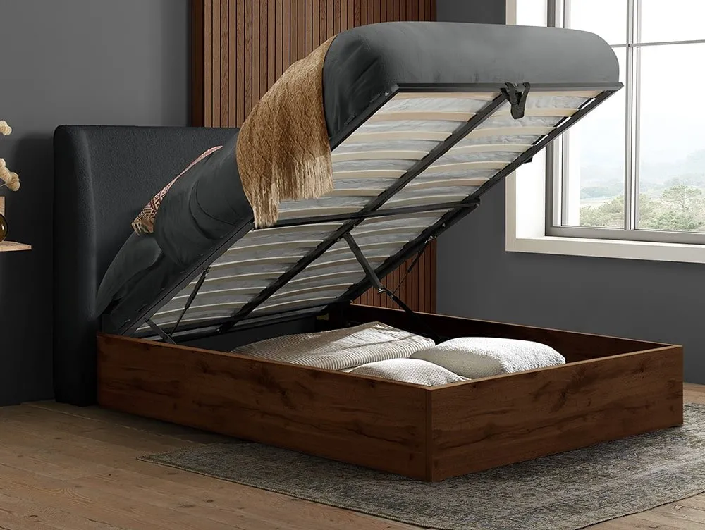 Birlea Furniture & Beds Birlea Halfden 5ft King Size Grey Fabric Ottoman Bed Frame