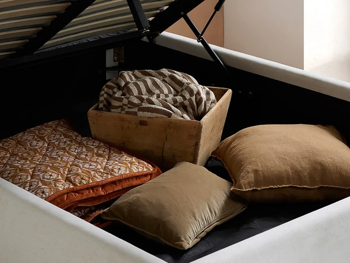 Birlea Furniture & Beds Birlea Lanis 5ft King Size Cream Fabric Ottoman Bed Frame
