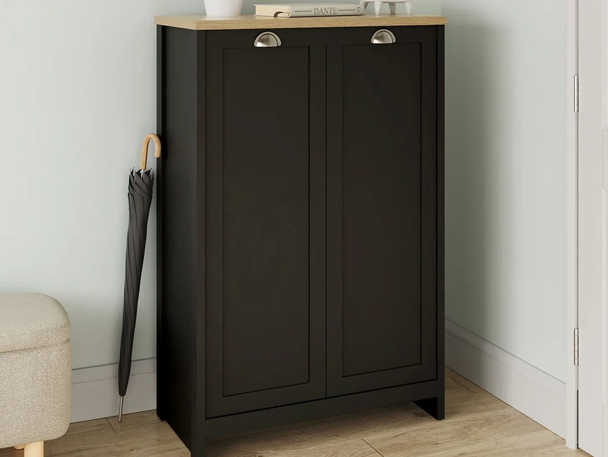 GFW GFW Lancaster Black 2 Door Shoe Cabinet