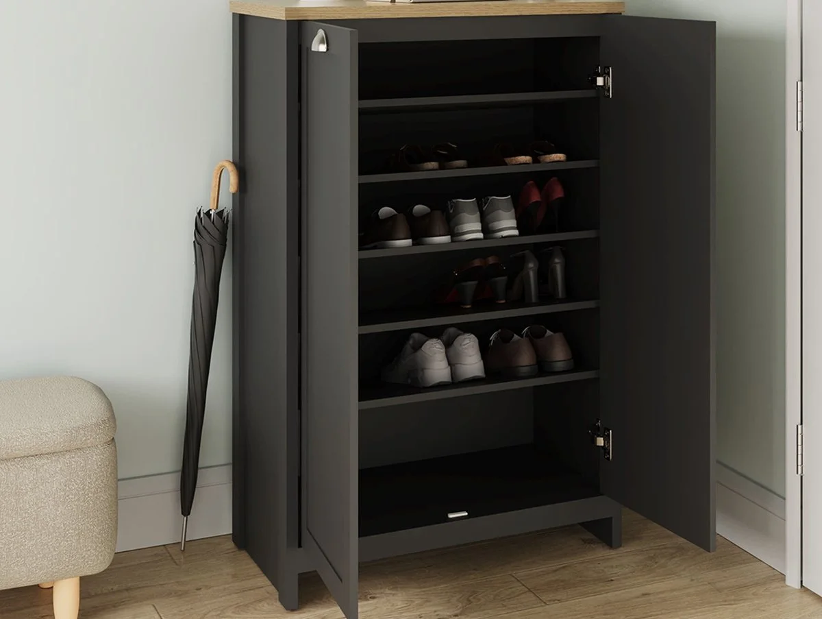 GFW GFW Lancaster Black 2 Door Shoe Cabinet