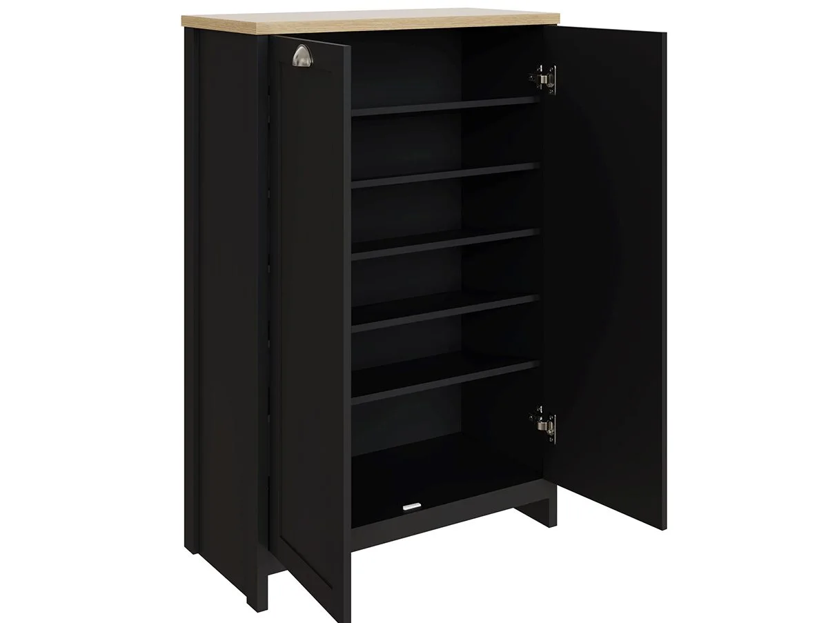 GFW GFW Lancaster Black 2 Door Shoe Cabinet