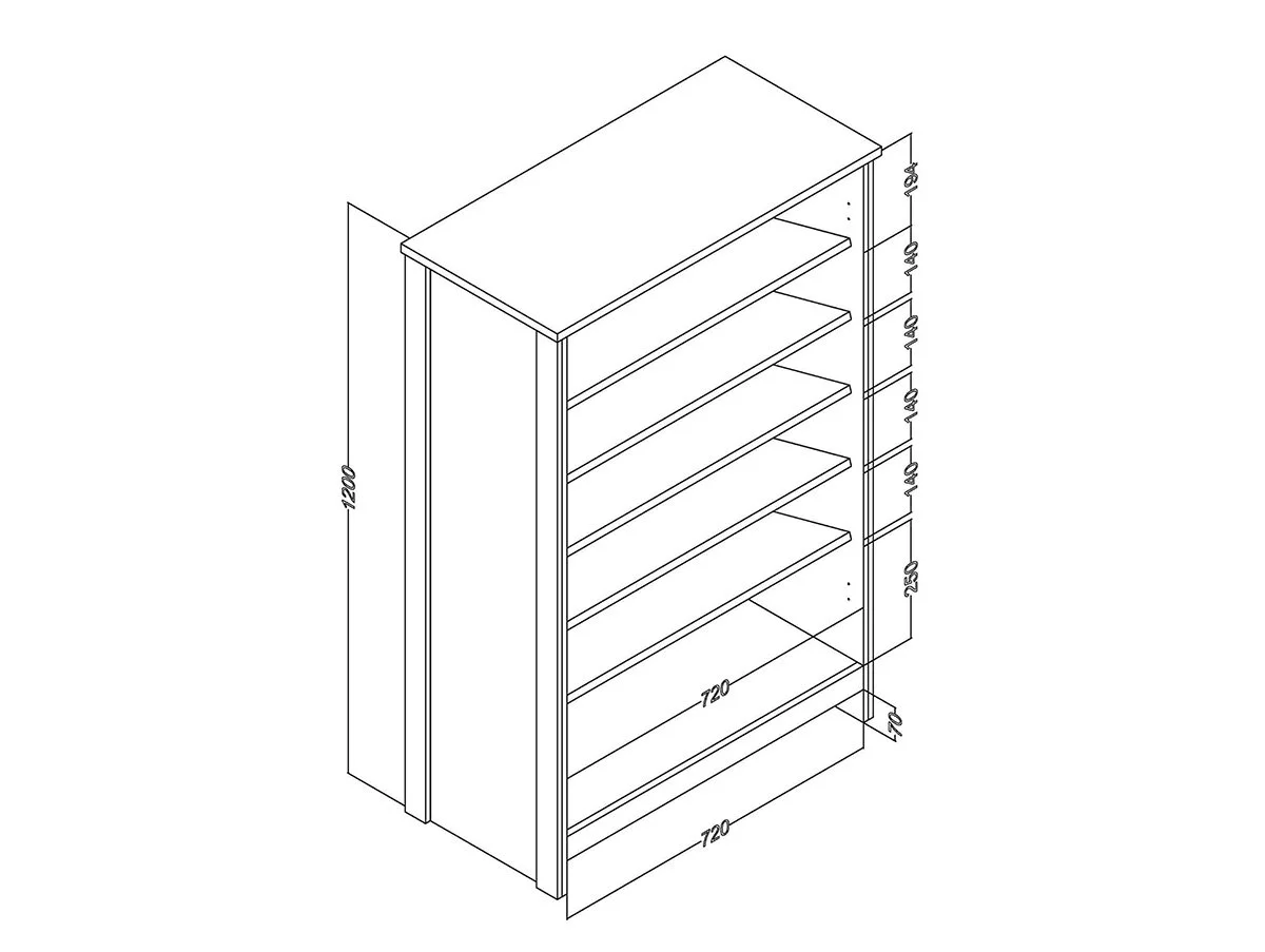 GFW GFW Lancaster Black 2 Door Shoe Cabinet