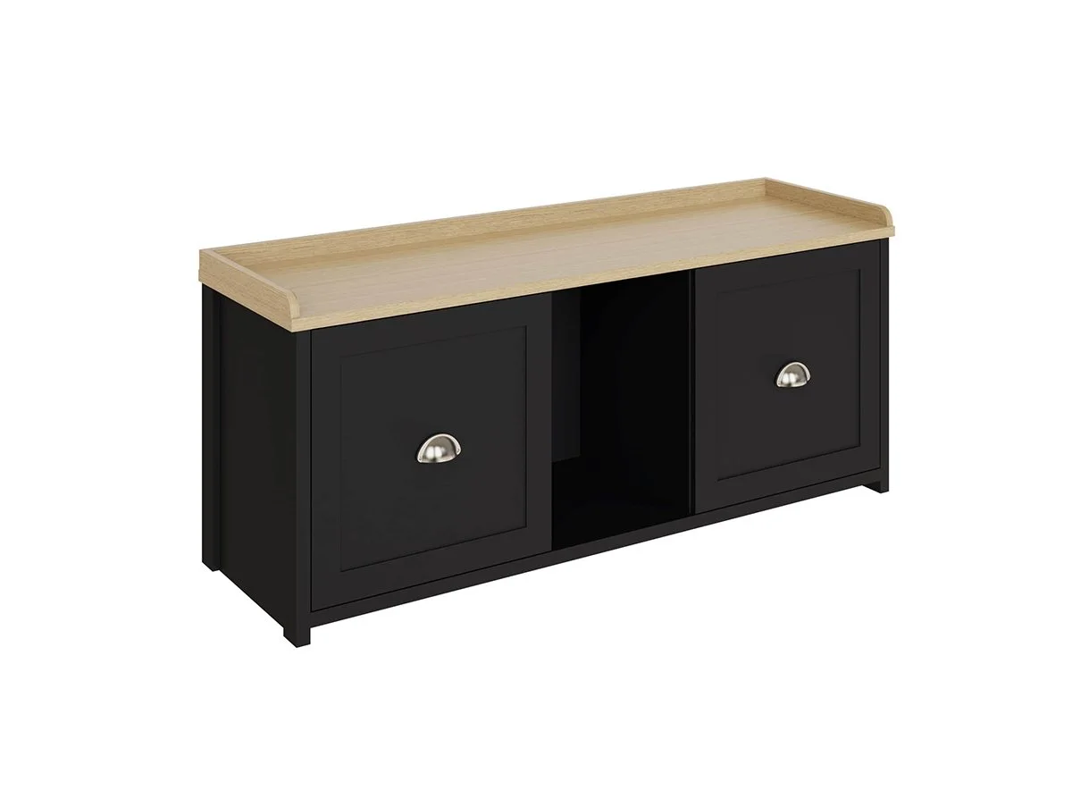 GFW GFW Lancaster Black 2 Door Shoe Bench