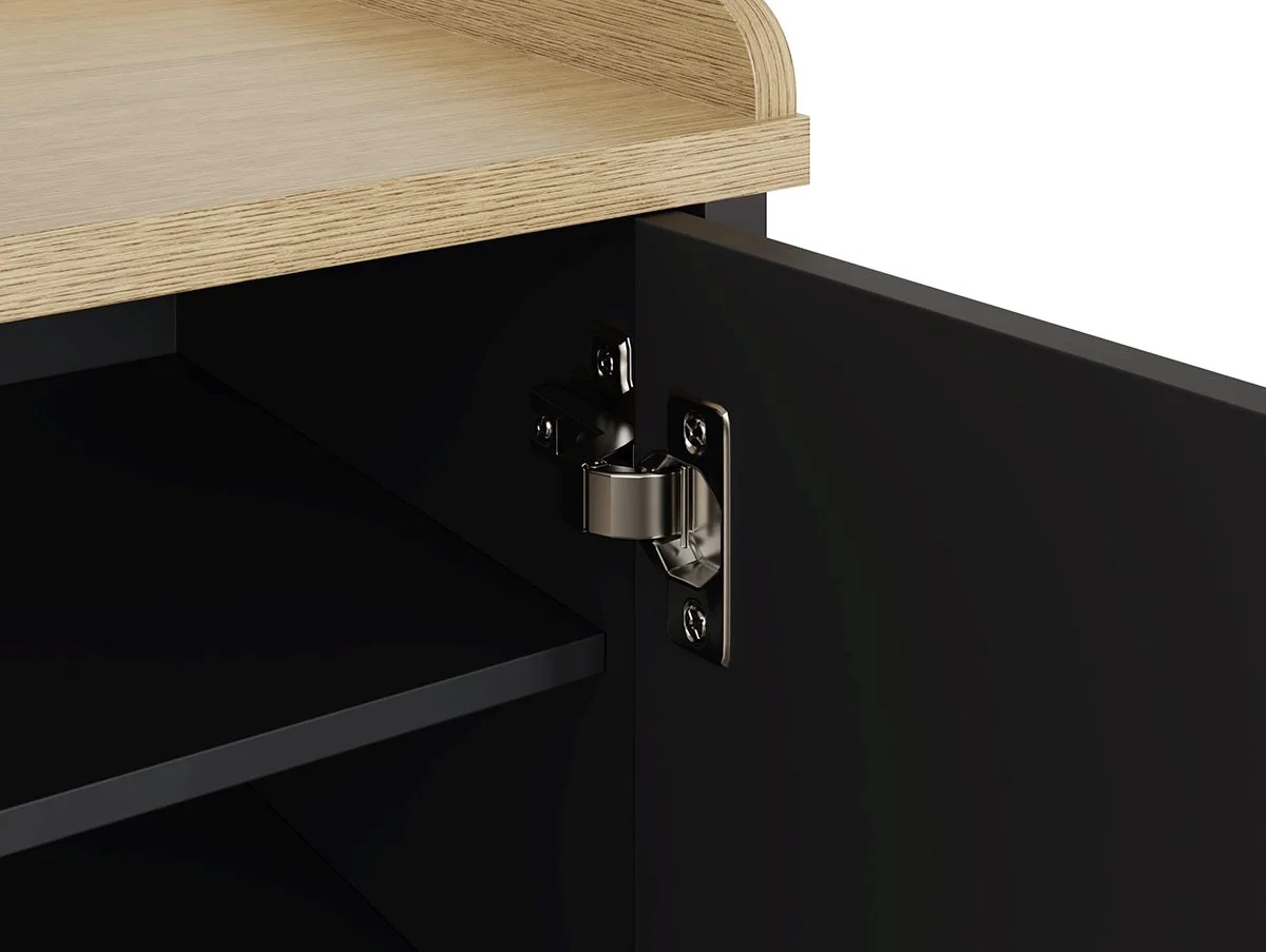 GFW GFW Lancaster Black 2 Door Shoe Bench