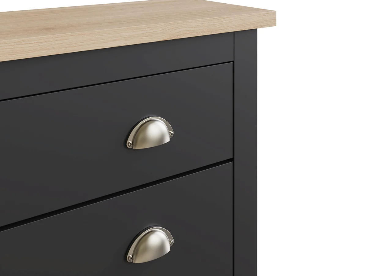 GFW GFW Lancaster Black 2 Door 1 Drawer Shoe Cabinet