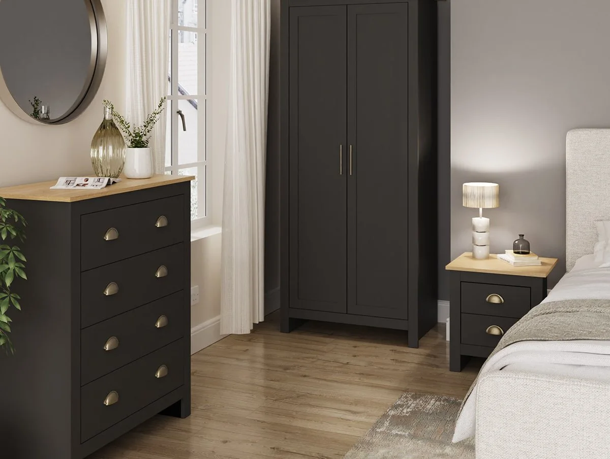 GFW GFW Lancaster Black 3 Piece Bedroom Furniture Package