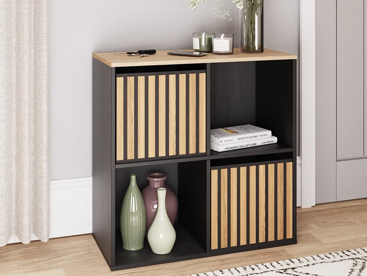 GFW GFW Kube 2x2 Black and Oak Shelf Storage Cube