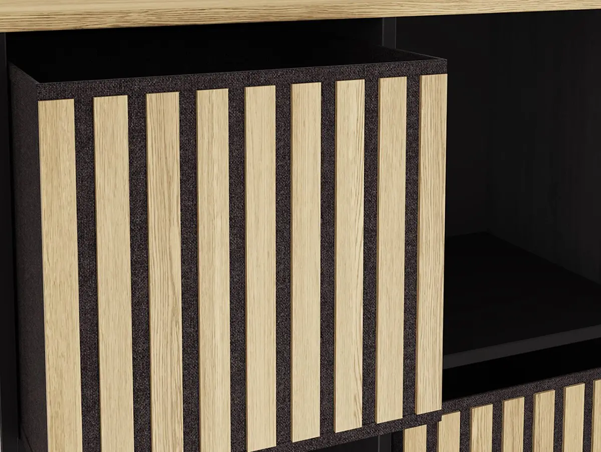 GFW GFW Kube 2x2 Black and Oak Shelf Storage Cube
