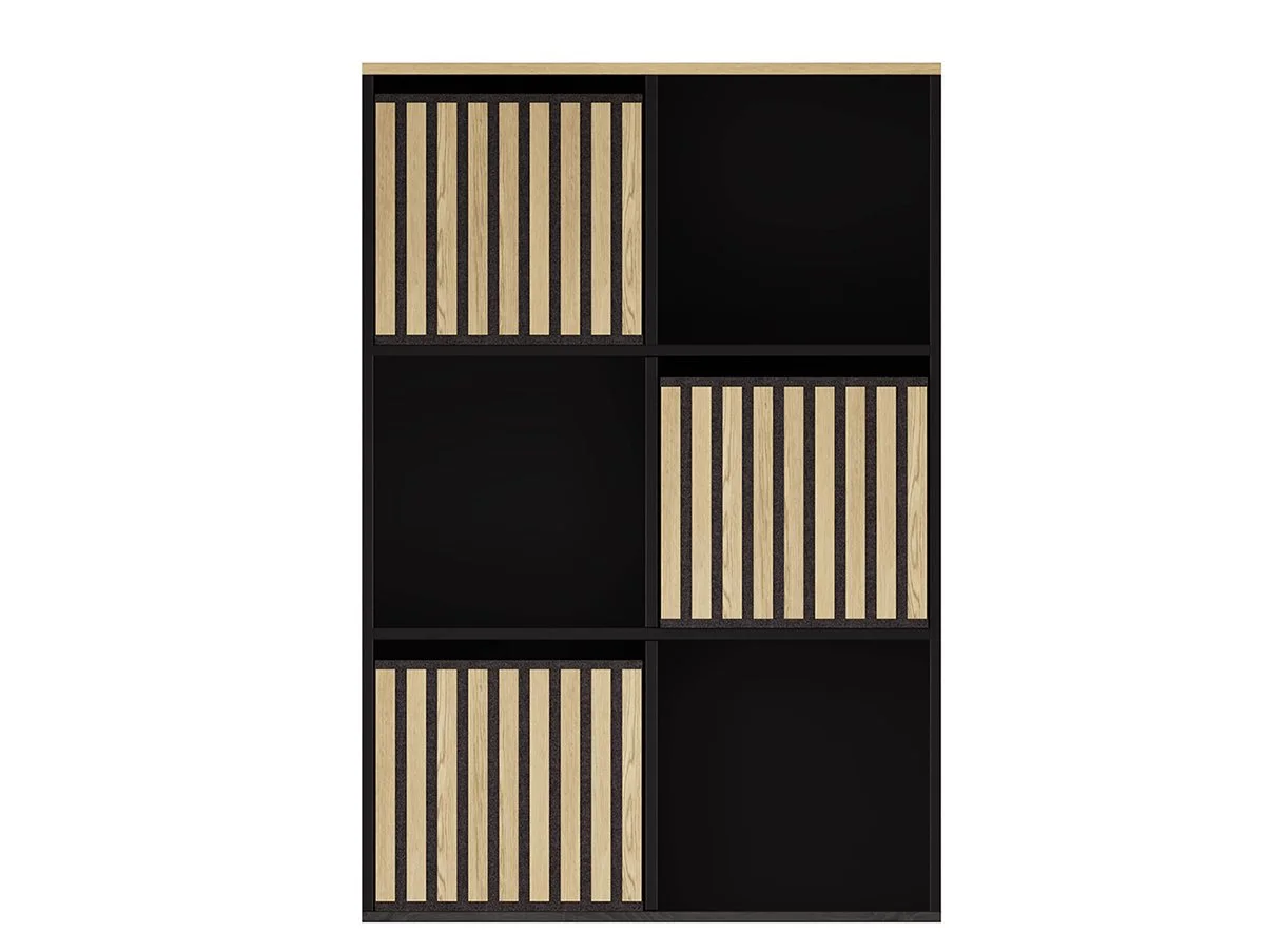 GFW GFW Kube 2x3 Black and Oak Shelf Storage Cube