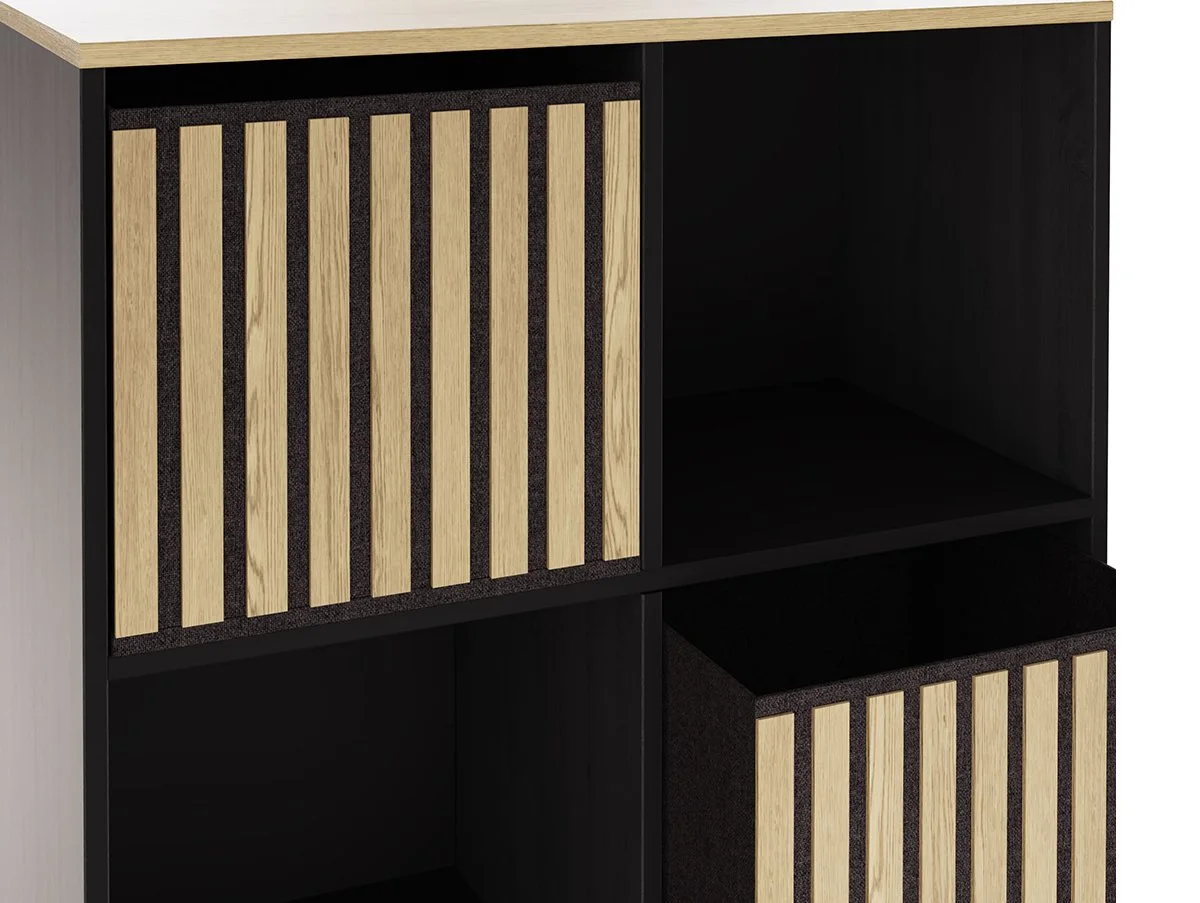 GFW GFW Kube 2x3 Black and Oak Shelf Storage Cube