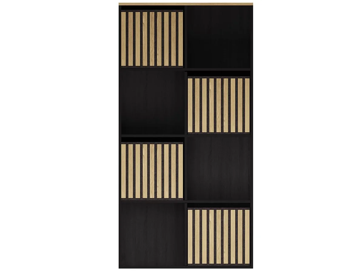 GFW GFW Kube 2x4 Black and Oak Shelf Storage Cube