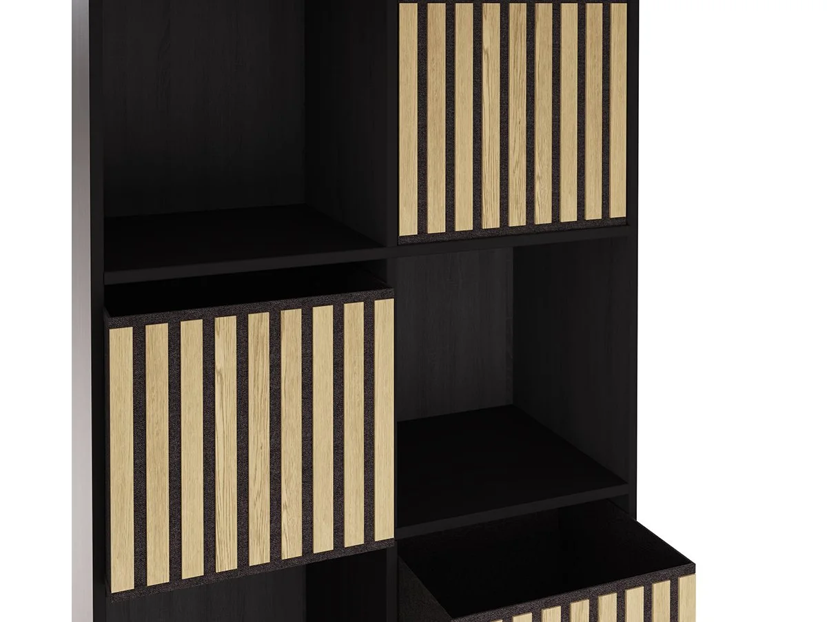 GFW GFW Kube 2x4 Black and Oak Shelf Storage Cube