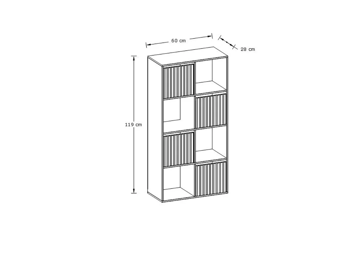 GFW GFW Kube 2x4 Black and Oak Shelf Storage Cube