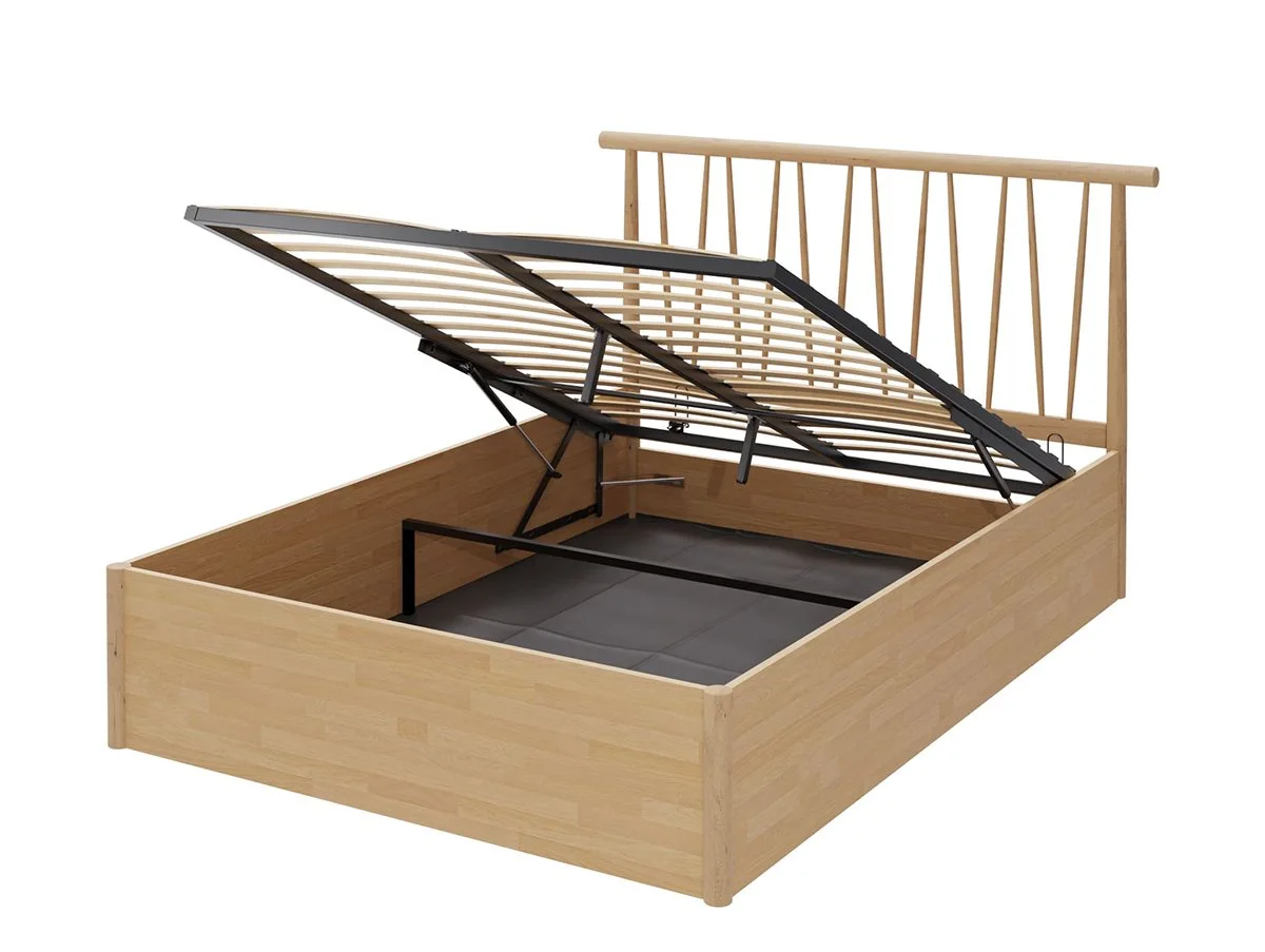 GFW GFW Fusum 4ft6 Double Oak Spindle Ottoman Bed Frame