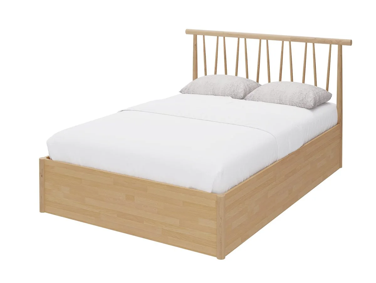 GFW GFW Fusum 4ft6 Double Oak Spindle Ottoman Bed Frame