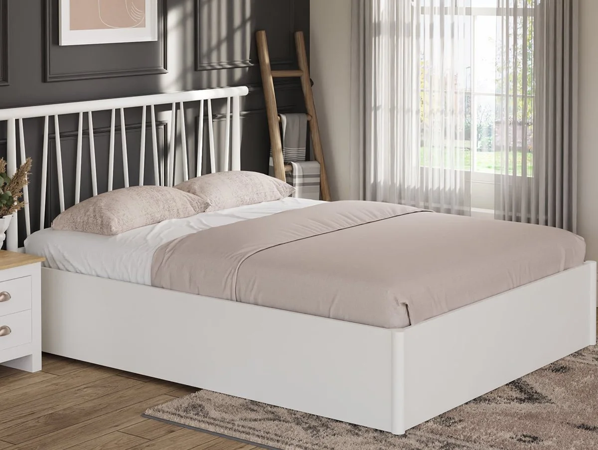 GFW GFW Fusum White Spindle Ottoman Bed Frame