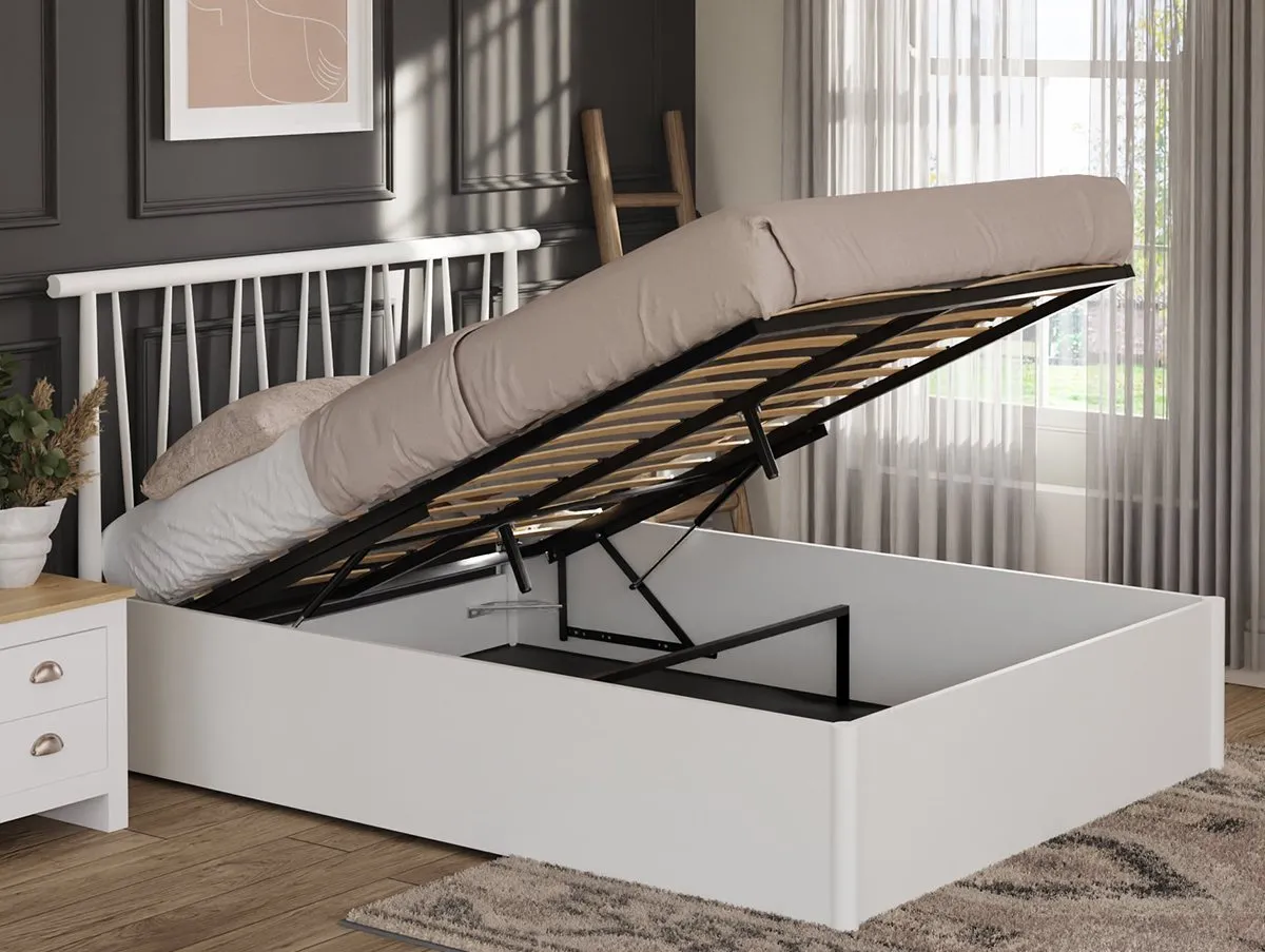 GFW GFW Fusum White Spindle Ottoman Bed Frame