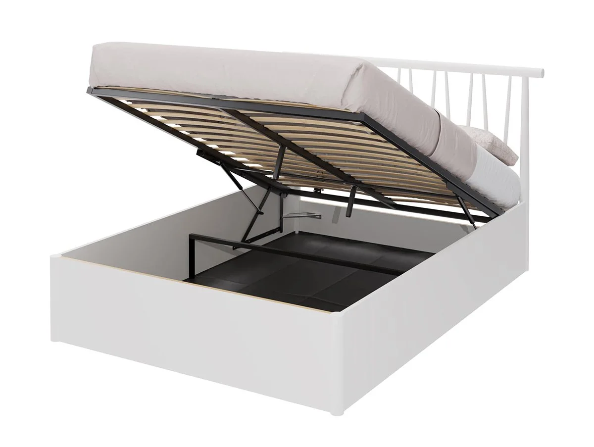 GFW GFW Fusum White Spindle Ottoman Bed Frame