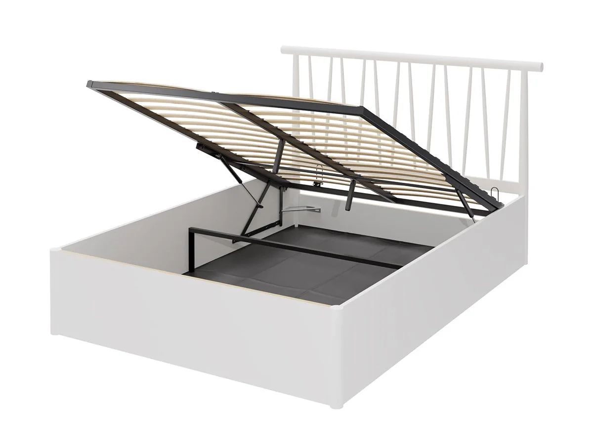 GFW GFW Fusum White Spindle Ottoman Bed Frame