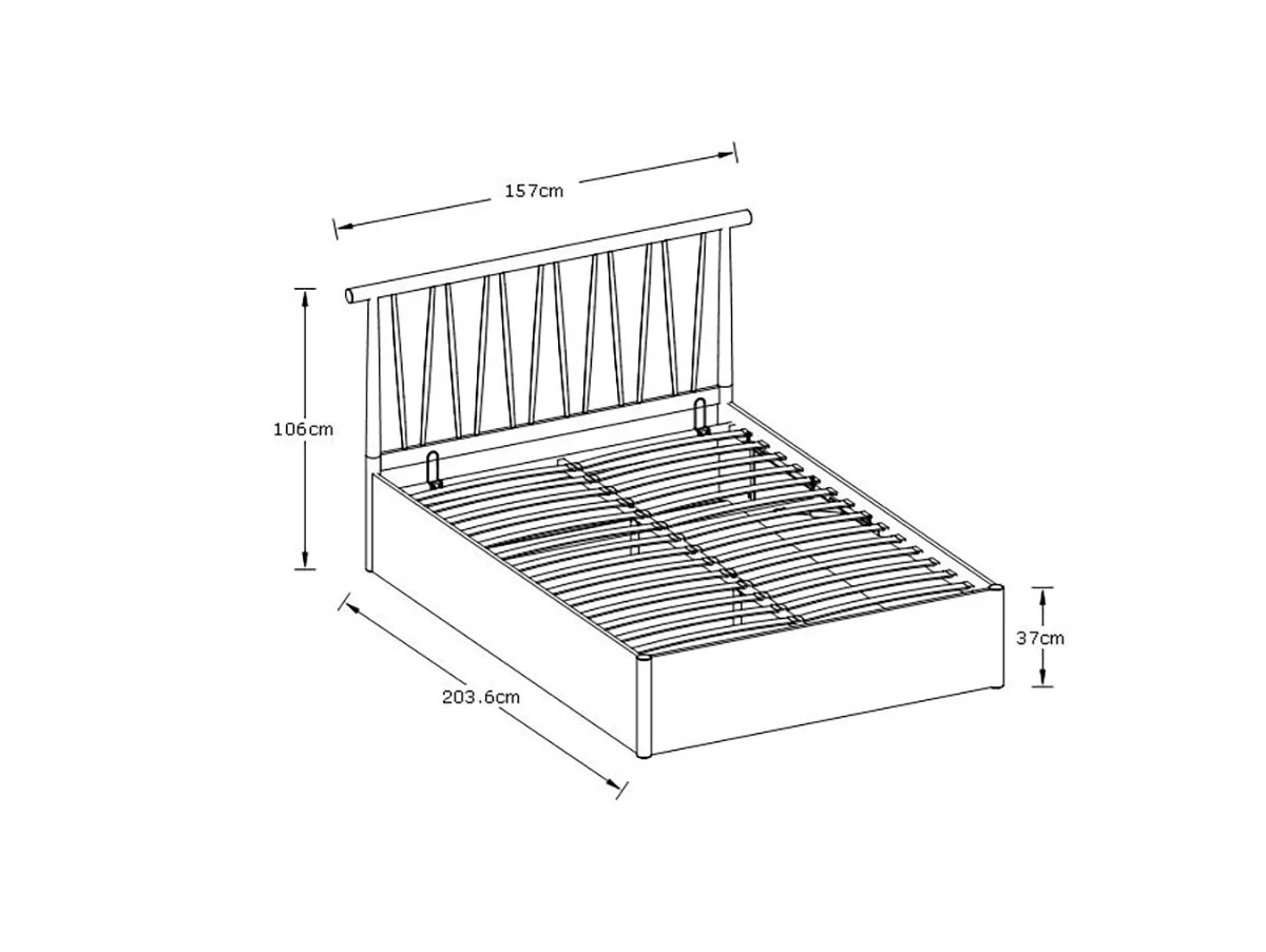 GFW GFW Fusum 4ft6 Double White Spindle Ottoman Bed Frame